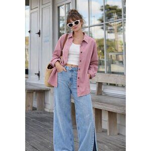 Vintage Coastal Cool Cotton Button-Up|Effortless Indie Casual | CP Shades |Large